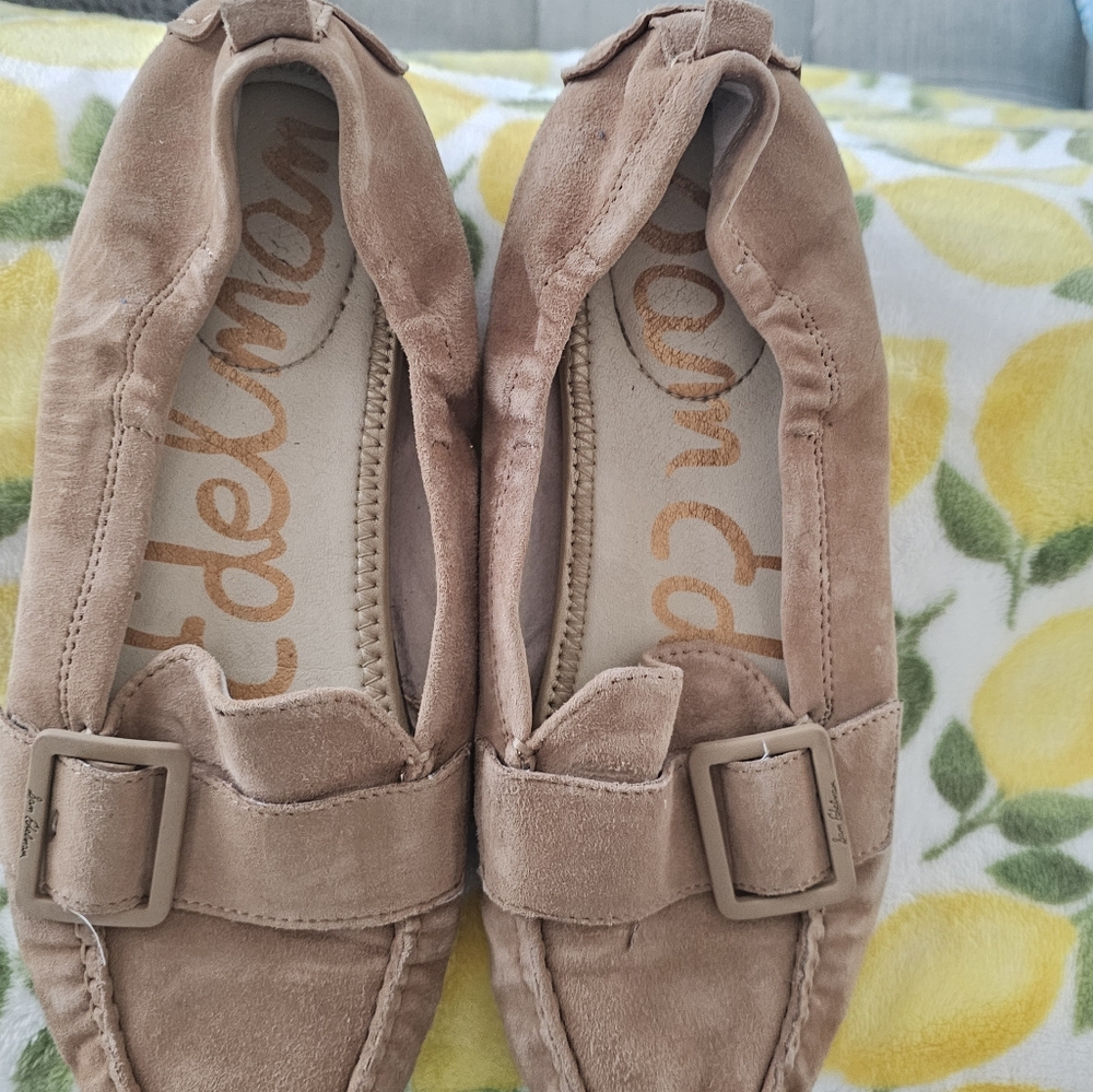 Sam Edelman Tan Flats with Buckle Detail